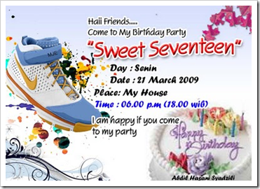 Undangan Ulang Tahun Sweet Seventeen Dalam Bahasa Inggris Dan Artinya - kartu ucapan souvenir